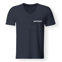 Thumbnail for Antonov & Text Designed V-Neck T-Shirts - view 11