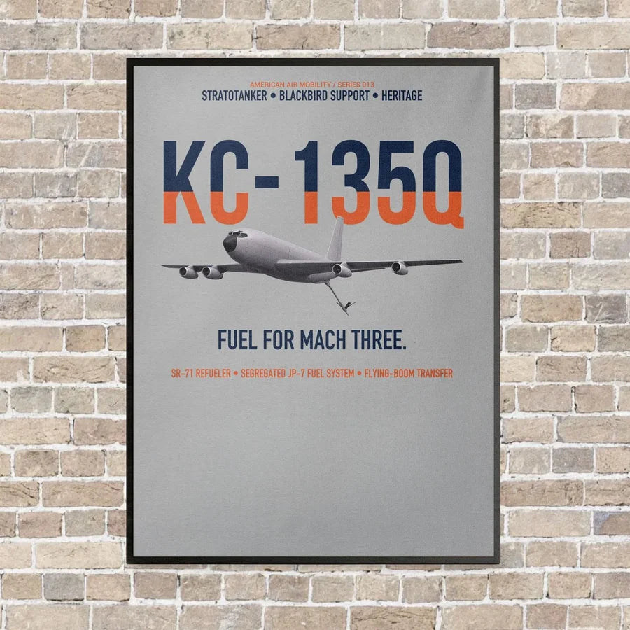 KC-135Q Blackbird Tanker vertical canvas print - framed - light gray background
