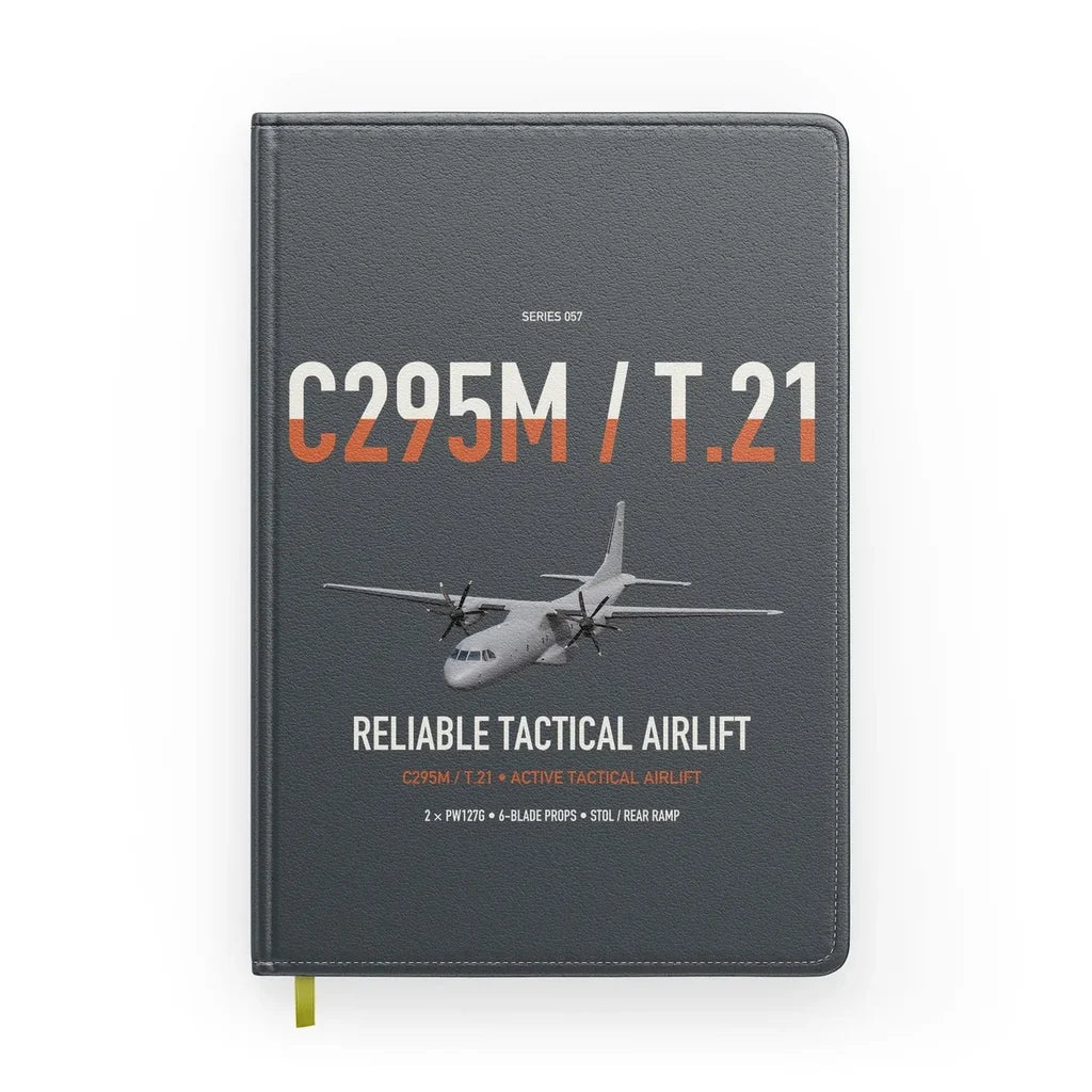 Airbus C295M T.21 design on gray notebook