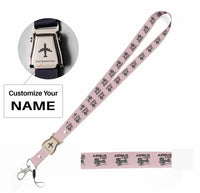 Thumbnail for Airbus A380 & Trent 900 Engine seat belt lanyard - pink with name