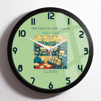 Thumbnail for VINTAGE G4107 - The First Flight Cover - Designed Wall Clocks design on lightgreen framed