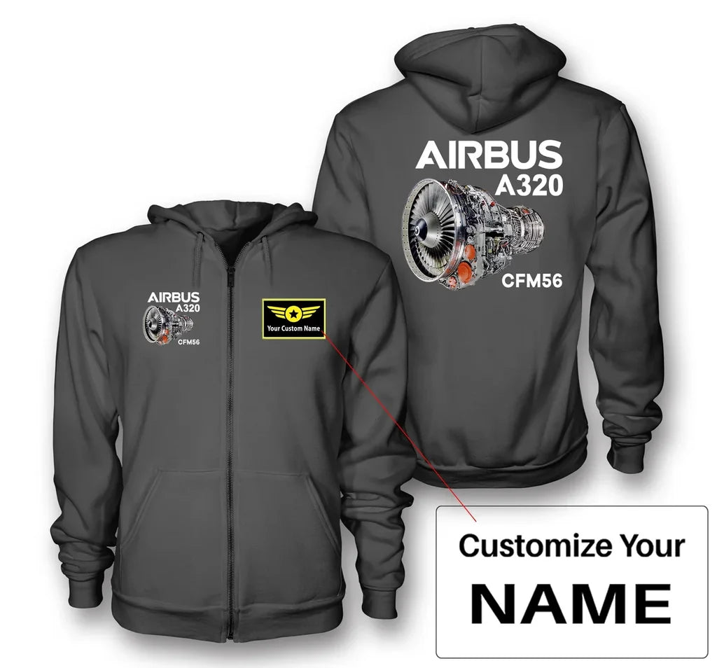 Airbus A320 & CFM56 Engine Designed Zipped Hoodies - view 11