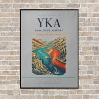 Thumbnail for Kamloops Airport YKA vertical canvas print - framed - light gray background