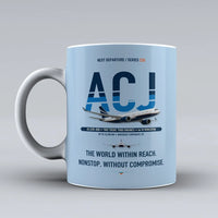 Thumbnail for ACJ330neo Mug design on light blue airbus