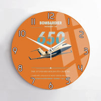 Thumbnail for Bombardier Challenger 650 design on orange no frame wall clock