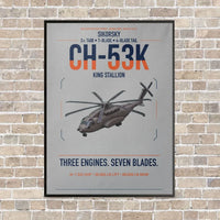 Thumbnail for Sikorsky CH-53K King Stallion vertical canvas print - framed - light gray background