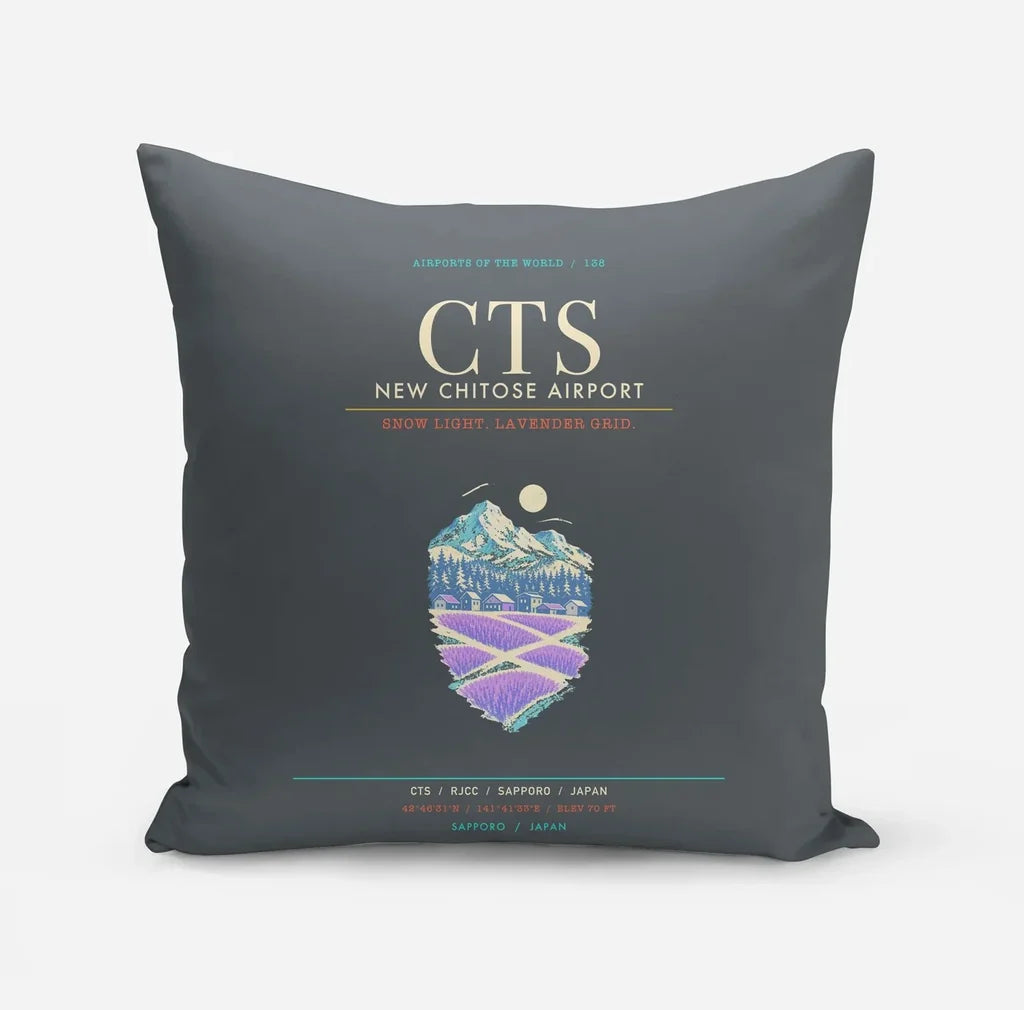 New Chitose Airport Sapporo CTS - Snowfield Lavender Grid - Gray