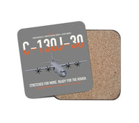 Thumbnail for C-130J-30 Super Hercules design on gray 1 piece coaster