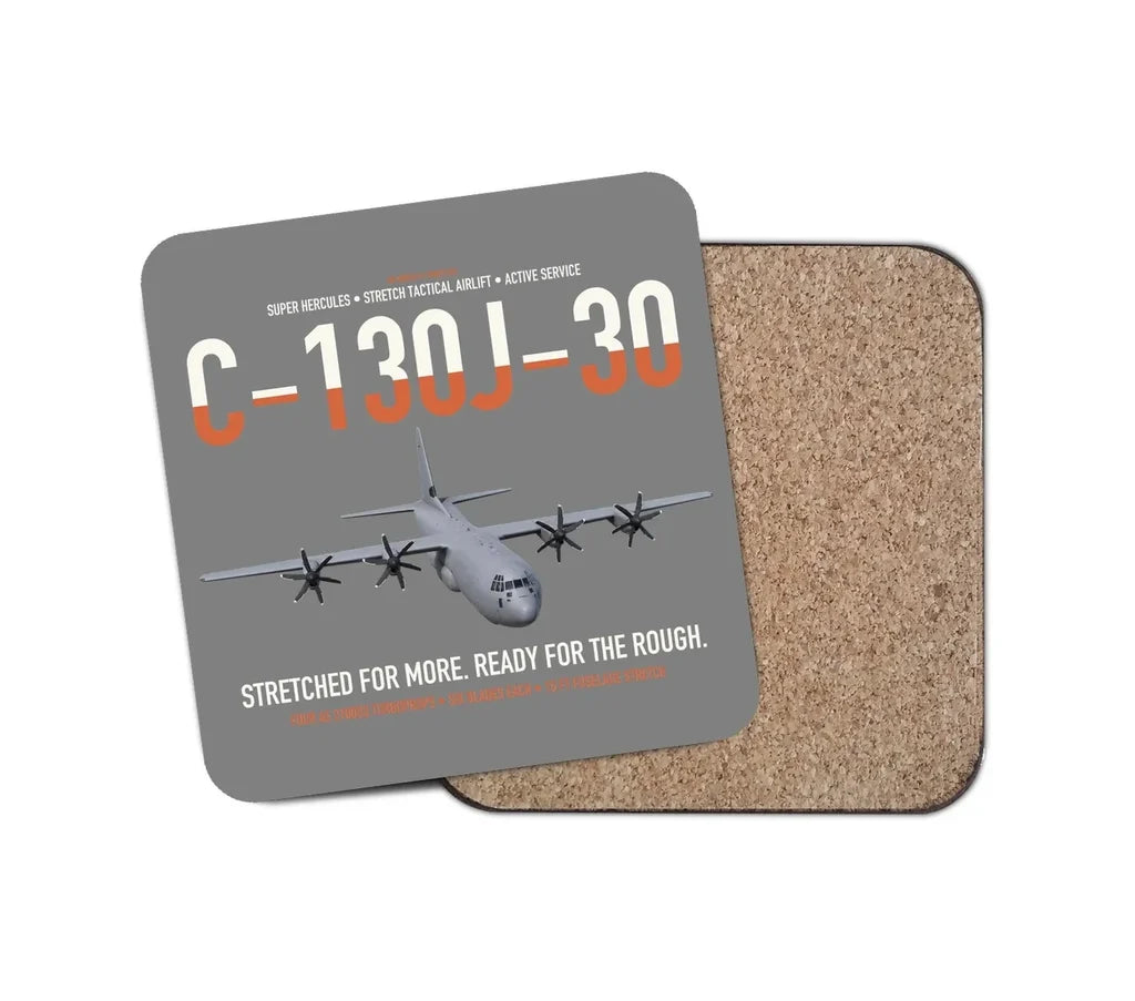 C-130J-30 Super Hercules design on gray 1 piece coaster