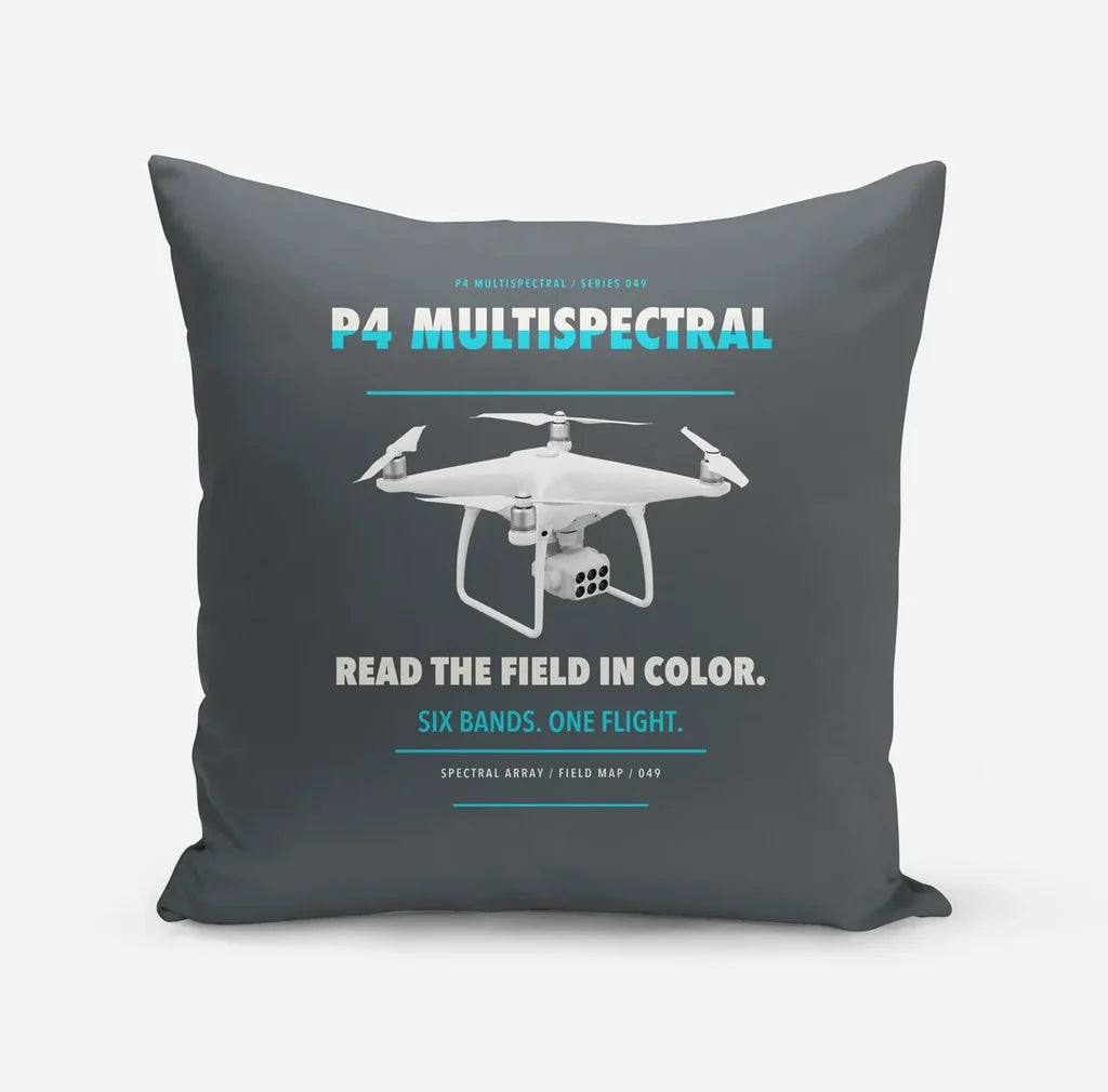 DJI P4 Multispectral design on gray pillow