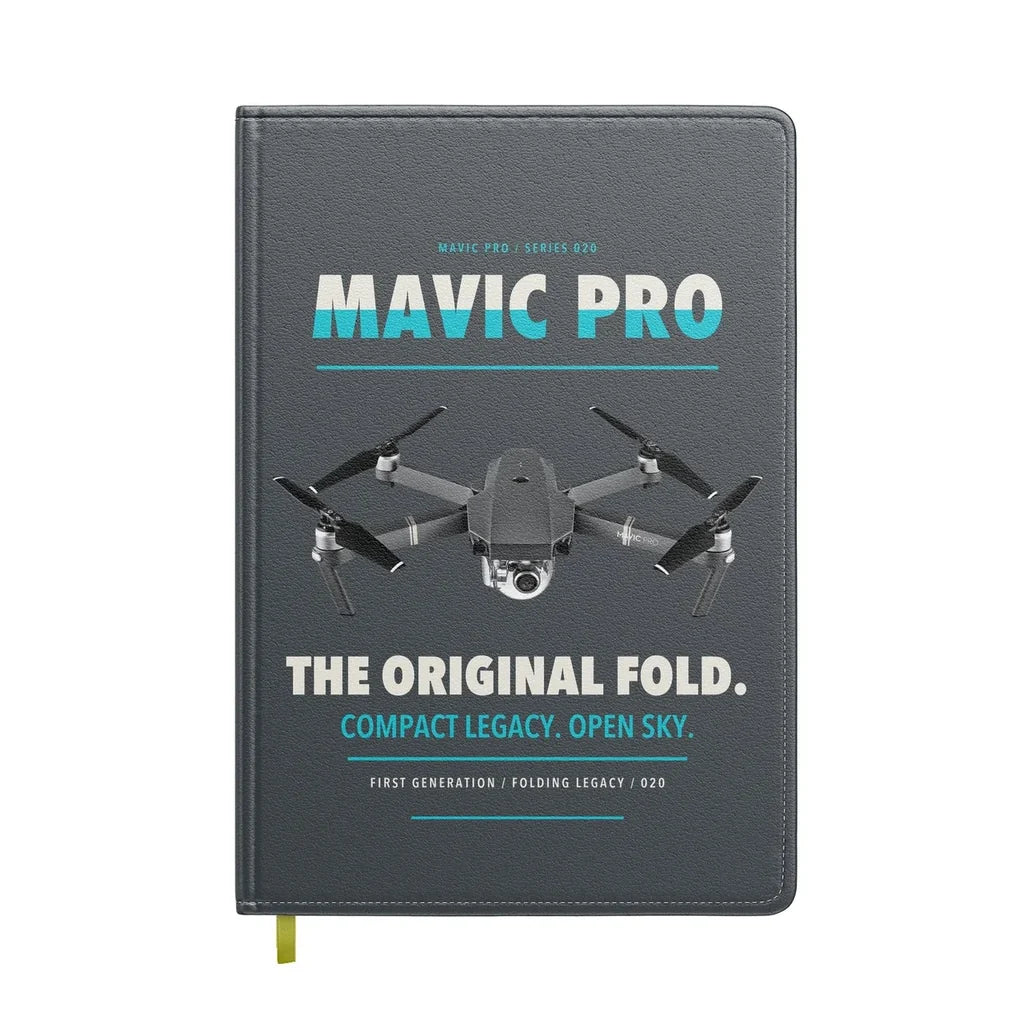 DJI Mavic Pro design on gray notebook