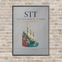 Thumbnail for Cyril E. King Airport STT — St. Thomas vertical canvas print - framed - light gray background