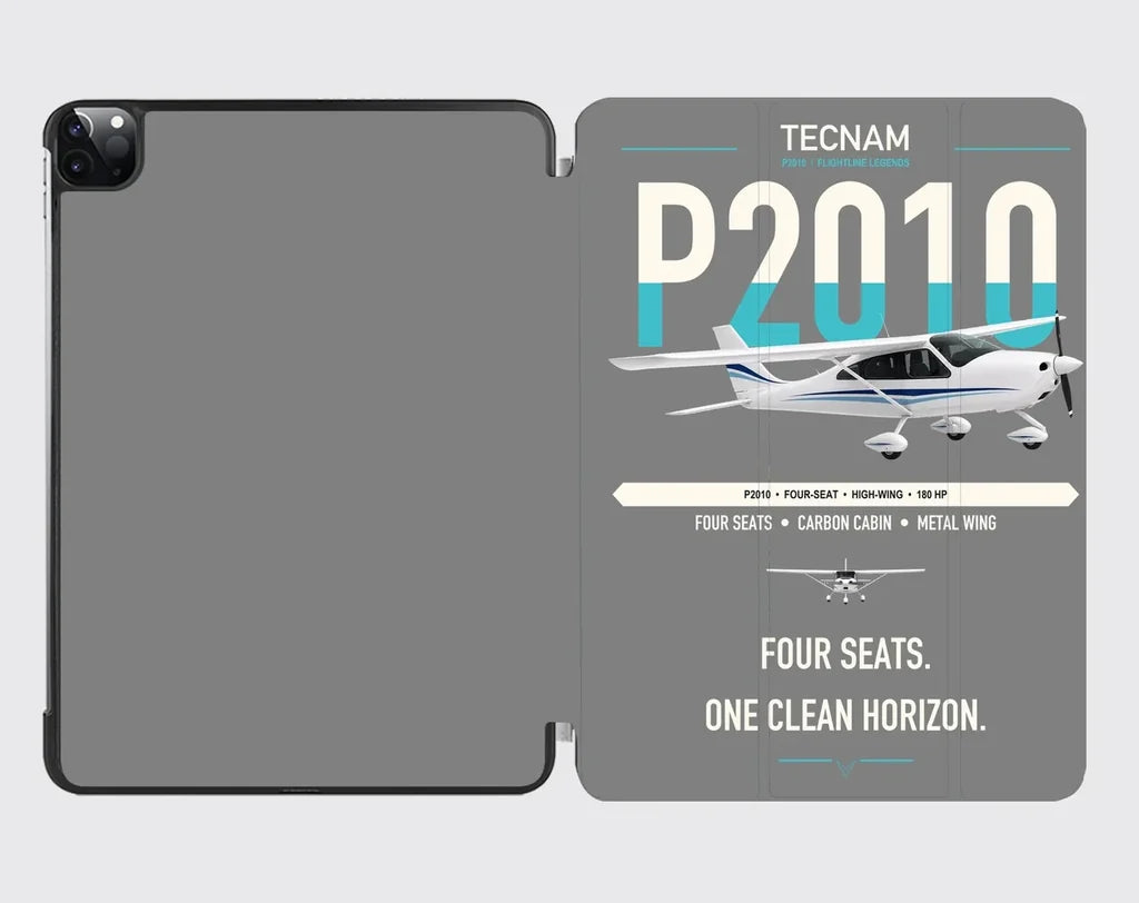 Tecnam P2010 design on gray ipad tablet case