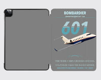 Thumbnail for Bombardier Challenger 601 design on gray ipad tablet case