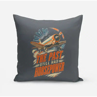 Thumbnail for The Past Still Has Horsepower design on gray pillow