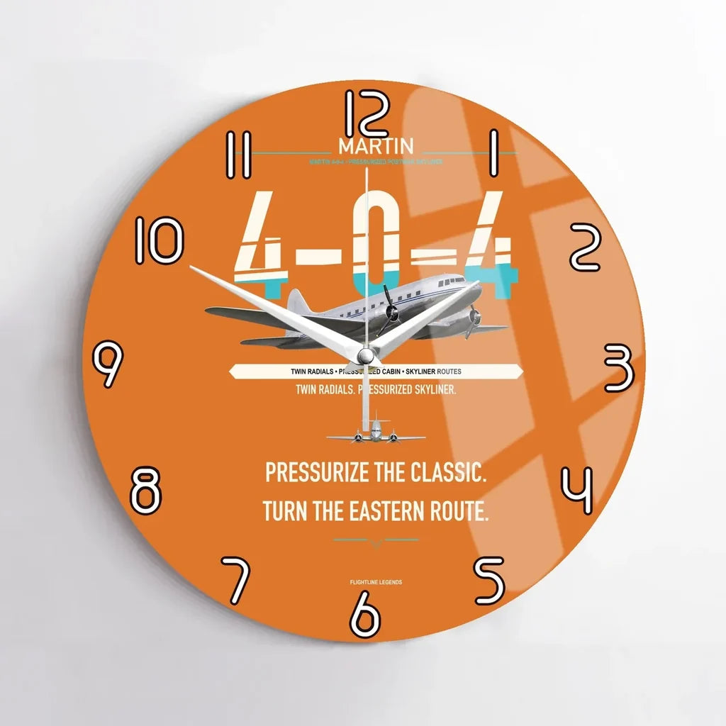 Martin 4-0-4 design on orange no frame wall clock