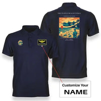 Thumbnail for VINTAGE G4443 - The Turtle Beach Patrol - Double-Side Polo T-Shirt design on navyblue+name