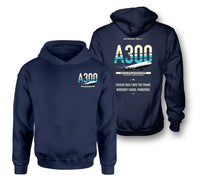 Thumbnail for Airbus A300F4-203 design on navy blue hoodie