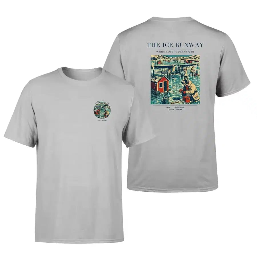 VINTAGE G4041 - The Ice Runway - Double-Side T-Shirt design on lightgray double side t shirt