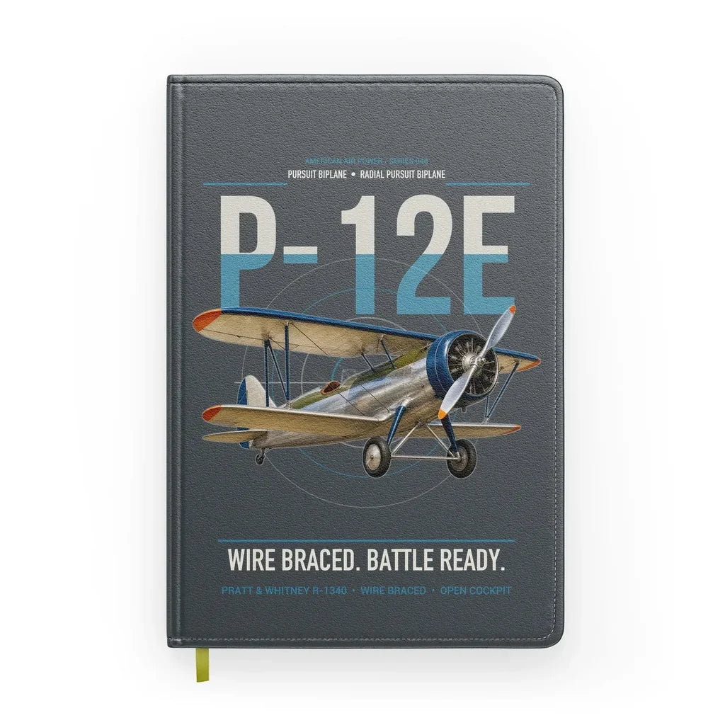 Boeing P-12E design on gray notebook