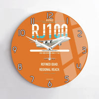 Thumbnail for Avro RJ100 design on orange no frame wall clock