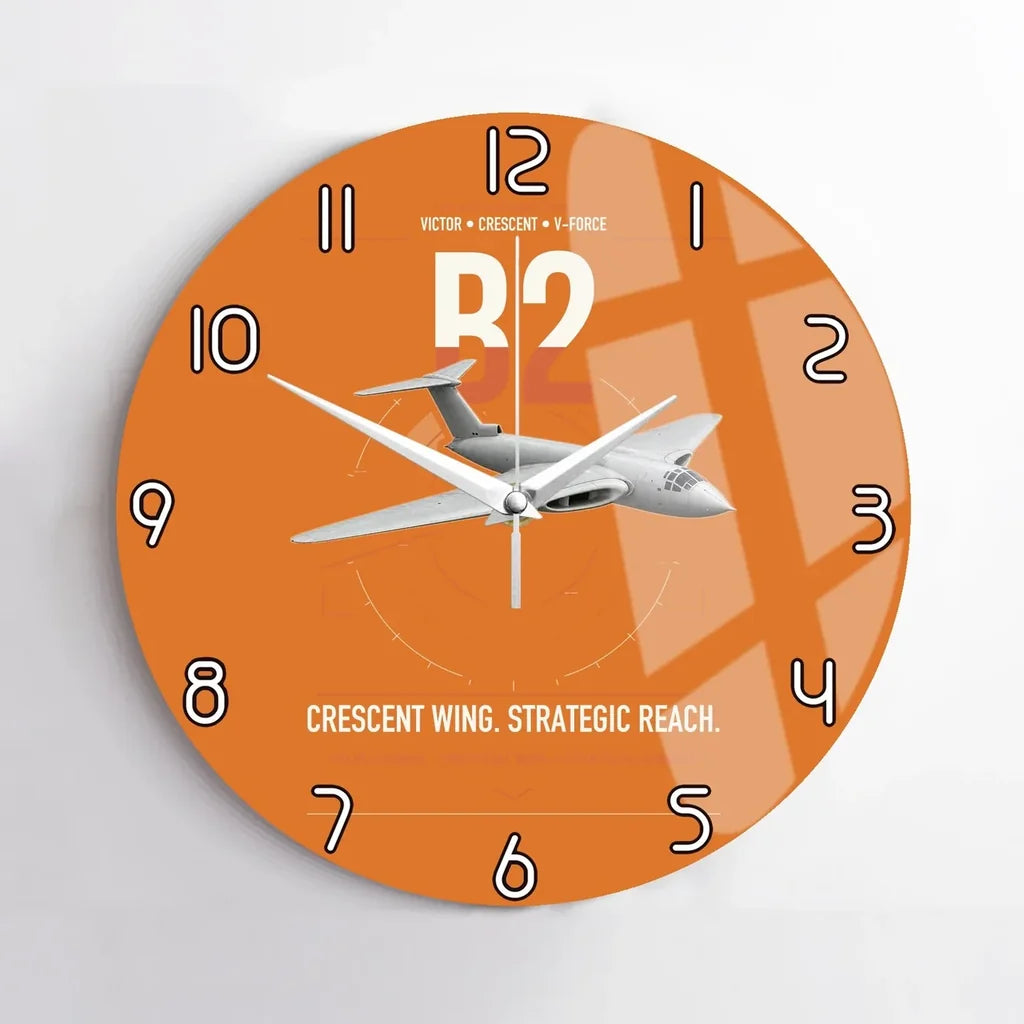 Handley Page Victor B2 design on orange no frame wall clock