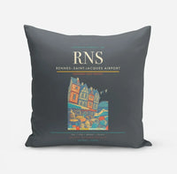 Thumbnail for Rennes–Saint-Jacques Airport (RNS) design on gray pillow