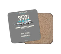 Thumbnail for Beechcraft King Air 350i design on gray 1 piece coaster