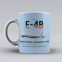 Thumbnail for E-4B Nightwatch design on light blue ceramic mug, double-side print