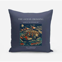 Thumbnail for VINTAGE G4058 - The Ocean Crossing - Designed Pillows design on navyblue
