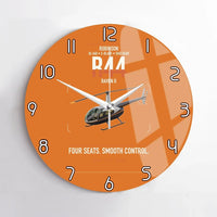 Thumbnail for Robinson R44 Raven II design on orange no frame wall clock