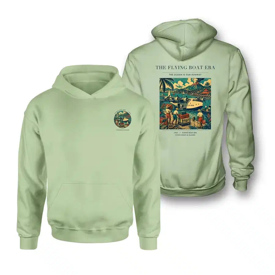VINTAGE G4055 - The Flying Boat Era - Double-Side Hoodie design on lightgreen double side