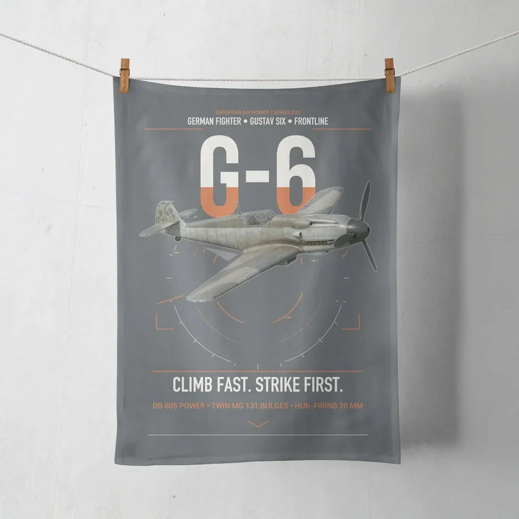 Messerschmitt Bf 109G-6 design on gray towel