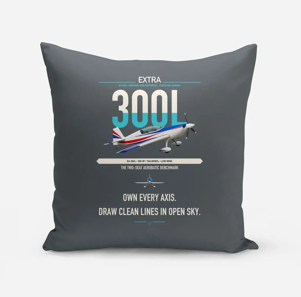 Extra 300L design on gray pillow