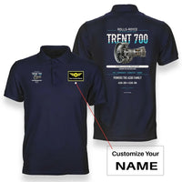 Thumbnail for TRENT 700 design on navy blue polo with custom name badge