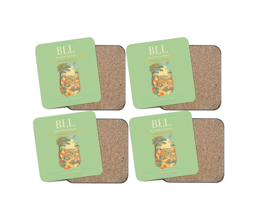 Billund Airport BLL Coaster 4-Pieces-Set - Light Green