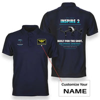 Thumbnail for DJI Inspire 2 design on navy blue polo with custom name badge