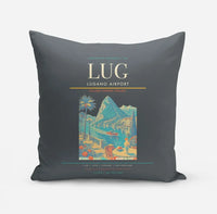 Thumbnail for Lugano Airport (LUG) design on gray pillow
