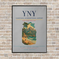 Thumbnail for Yangyang International Airport YNY vertical canvas print - framed - light gray background