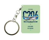 Thumbnail for Cessna 206 Stationair design on light green designed key chain, double-side print