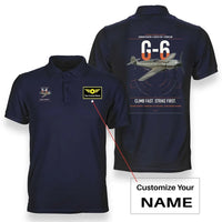 Thumbnail for Messerschmitt Bf 109G-6 design on navy blue+name double-side polo t-shirt, double-side print