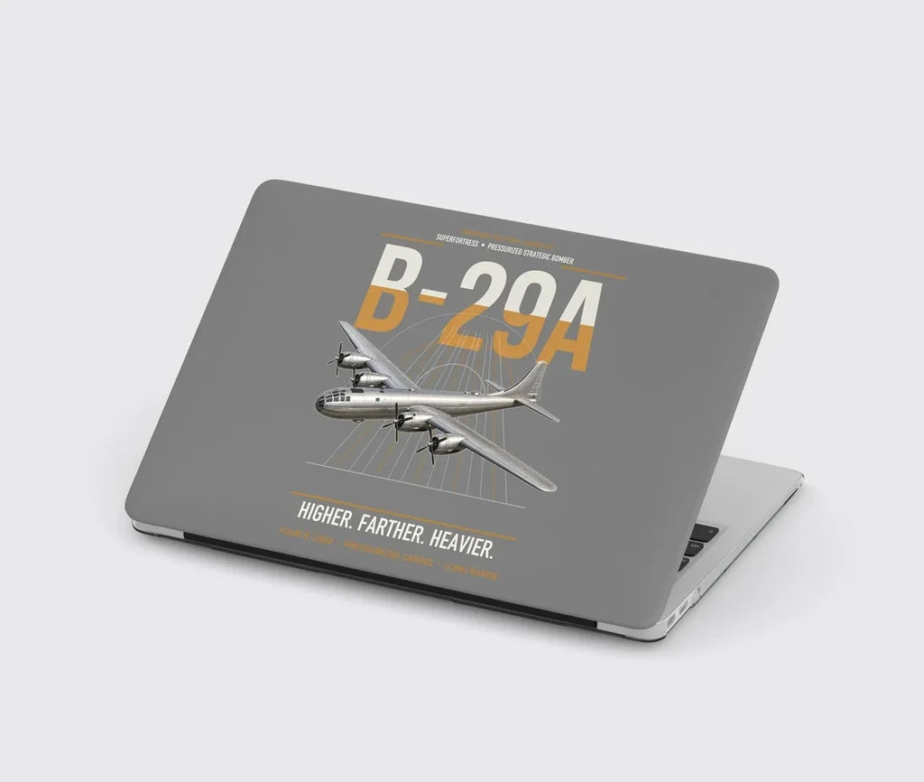 B-29A Superfortress design on gray MacBook case