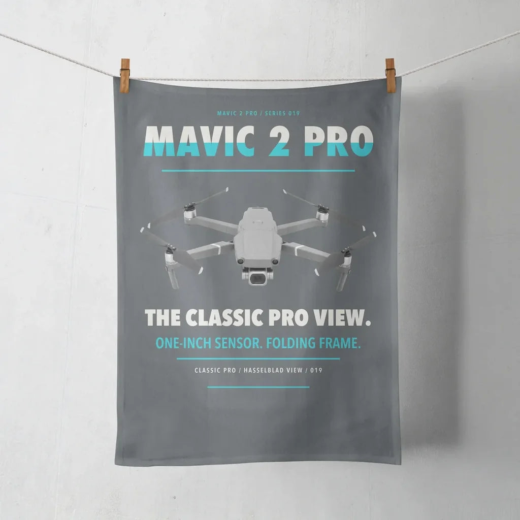 DJI Mavic 2 Pro design on gray towel