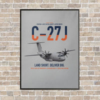 Thumbnail for C-27J Spartan vertical canvas print - framed - light gray background