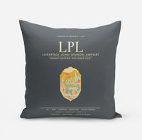 Thumbnail for Liverpool John Lennon Airport (LPL) design on gray pillow