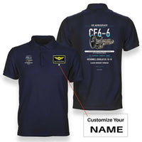 Thumbnail for CF6-6 design on navy blue polo with custom name badge