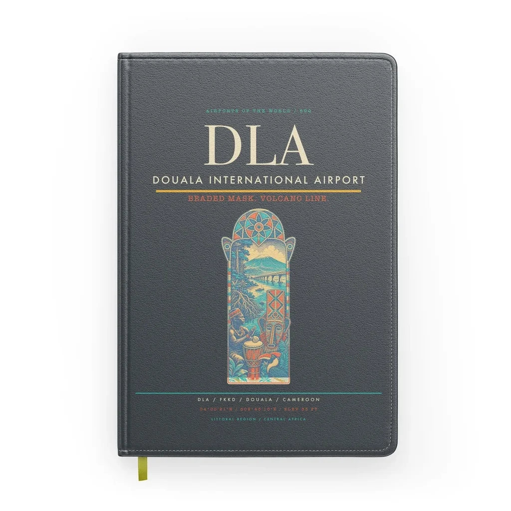 Douala International Airport (DLA) design on gray notebook