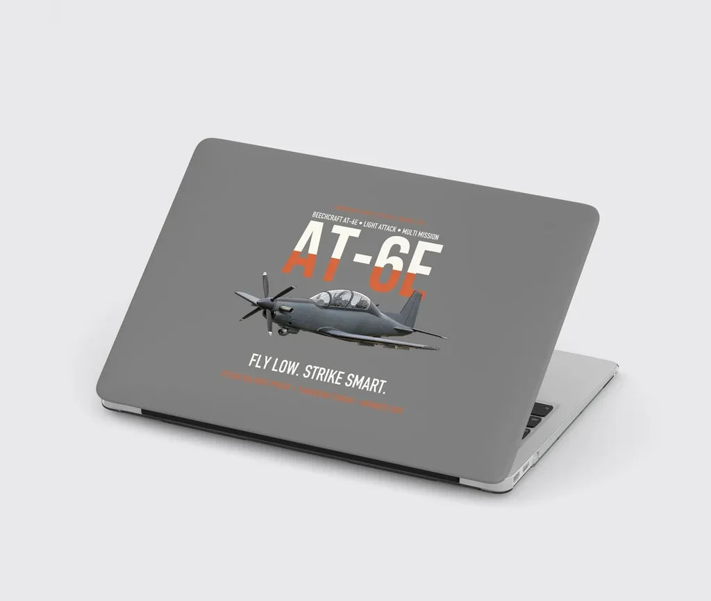 AT-6E Wolverine Light Attack design on gray MacBook case