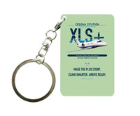 Thumbnail for Cessna Citation XLSPlus design on light green designed key chain, double-side print