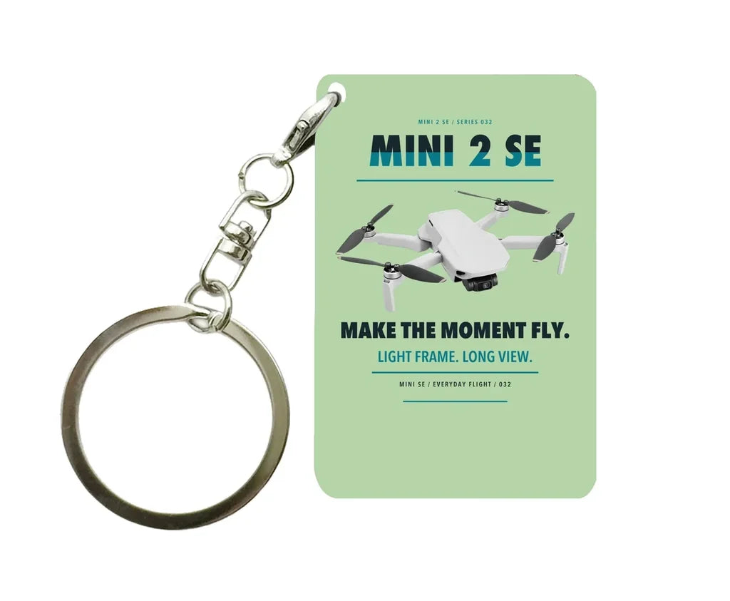 DJI Mini 2 SE Key Chain design on light green key chain